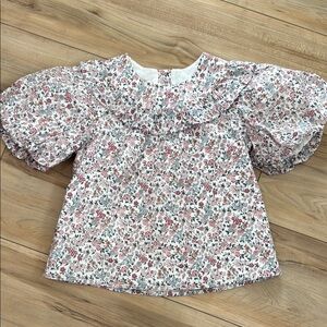 Janie & Jack Floral Puff Sleeve Girls Top size 5